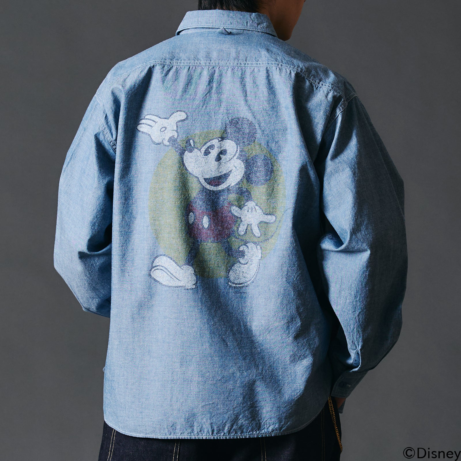 Mickey Mouse】40's Indigo Naval L/S Shirt【Special Item】BR-25340