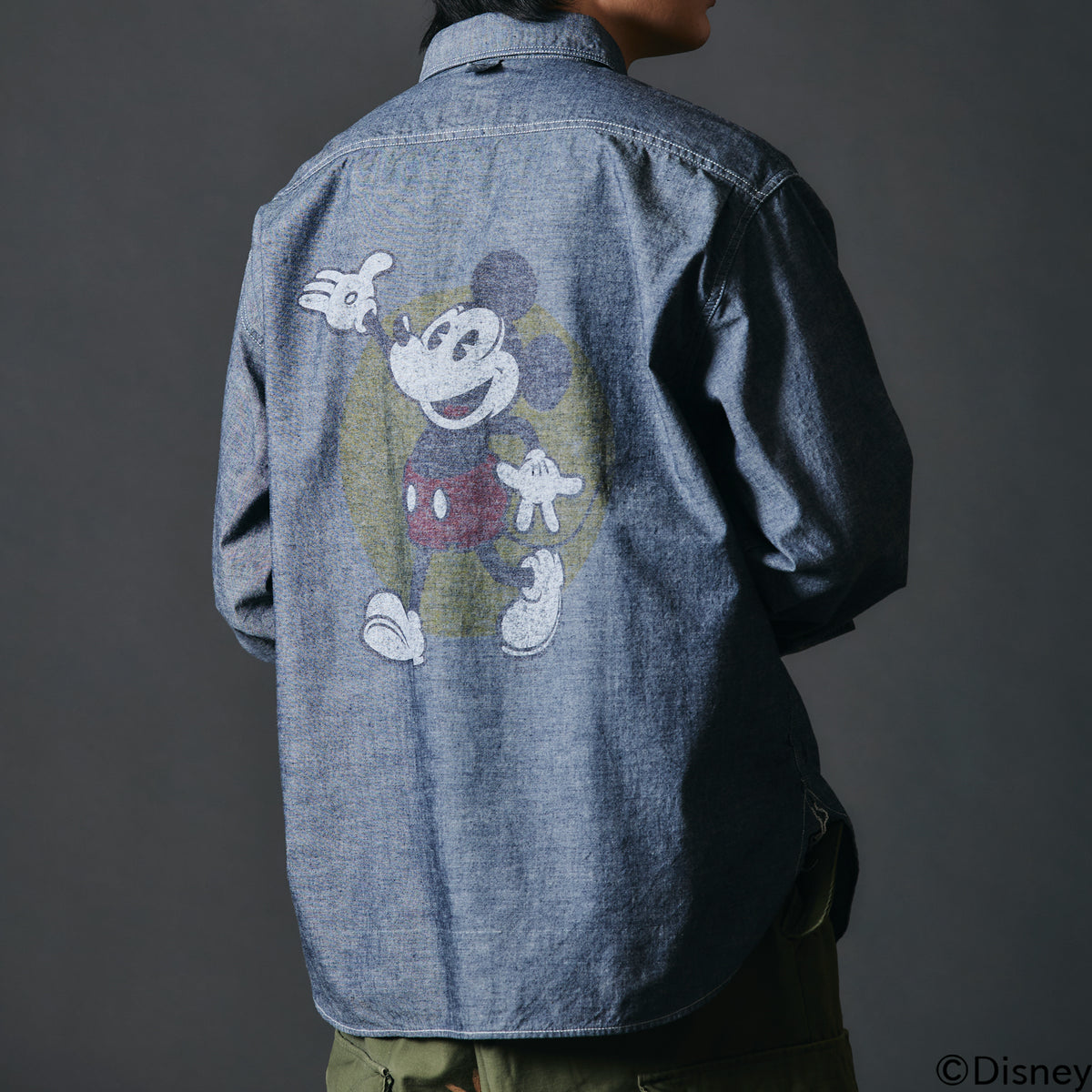 【海外限定】155-165cm ディズニー ハロウィーン ベースボールシャツ Mickey Mouse】40's Indigo Naval L/S Shirt【Special Item】BR-25340