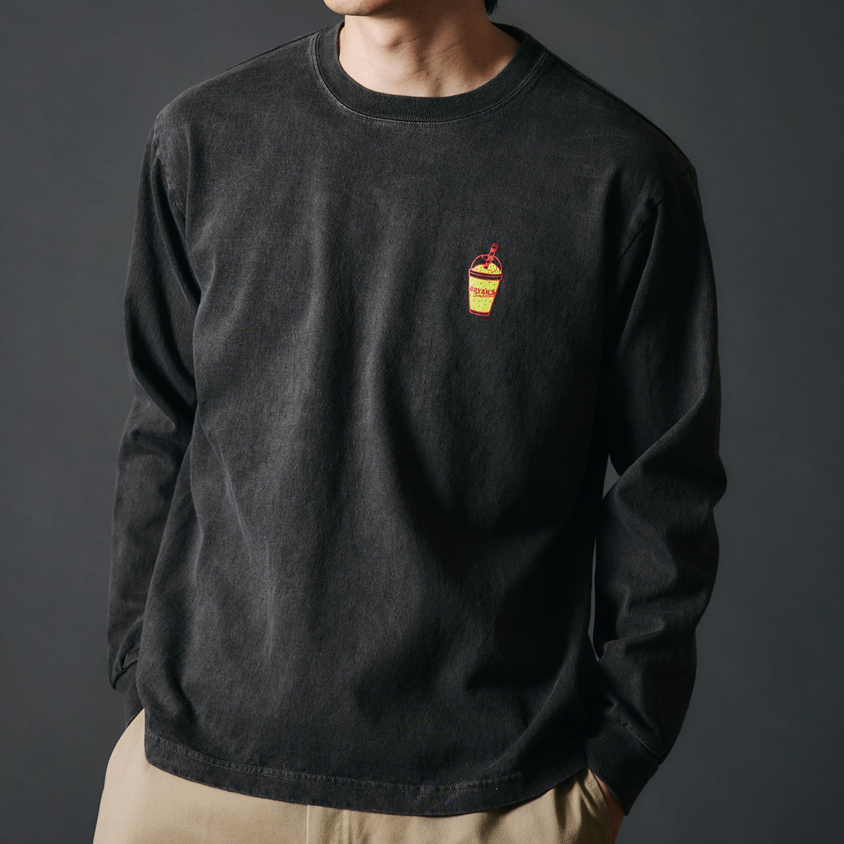 Pigment Dye】16/-BD Tube L/S T-shirt【BRYAN'S smoothie】BR-25323