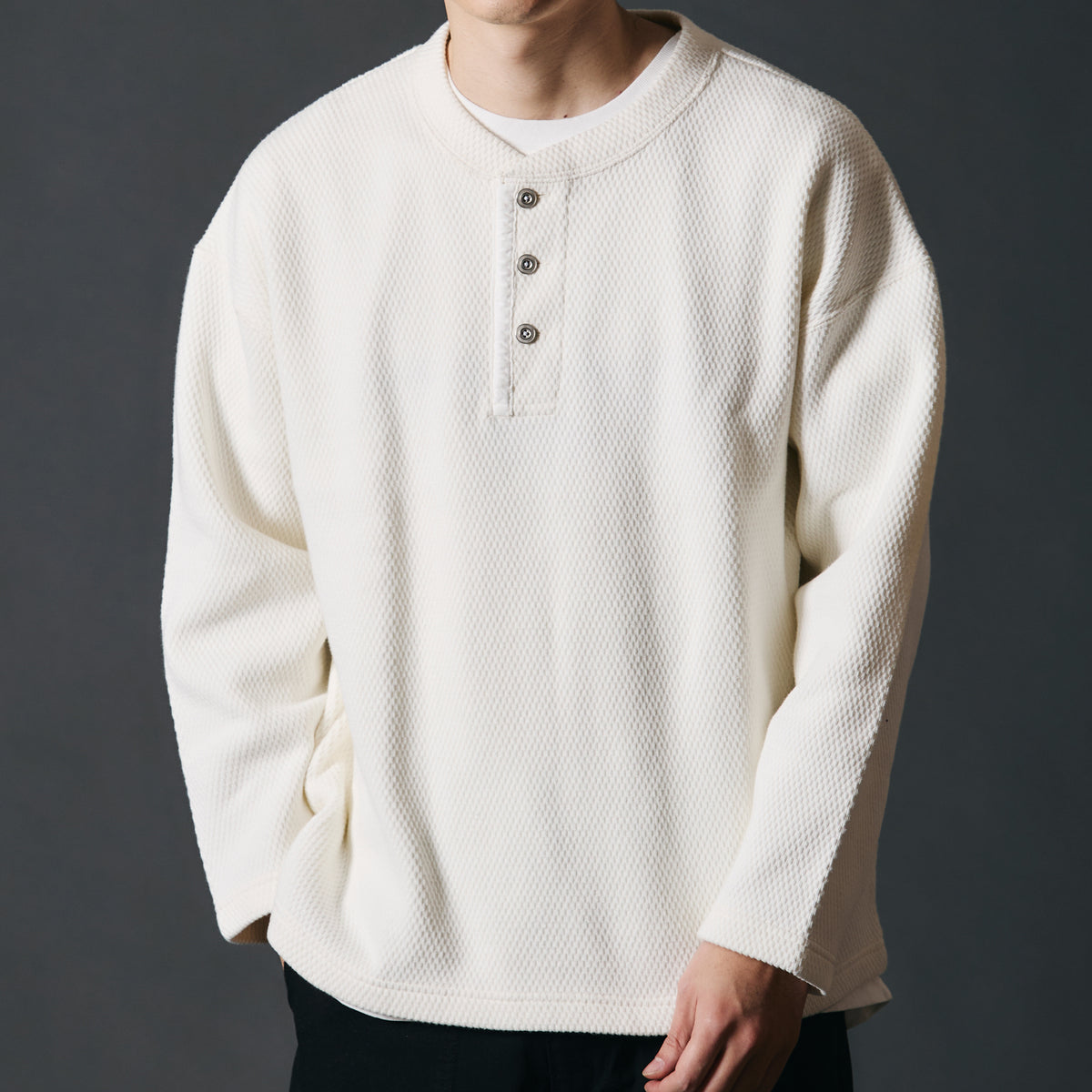 Super Heavy Thermal Henley Neck L/S T-shirt【BARNS HIGHEST