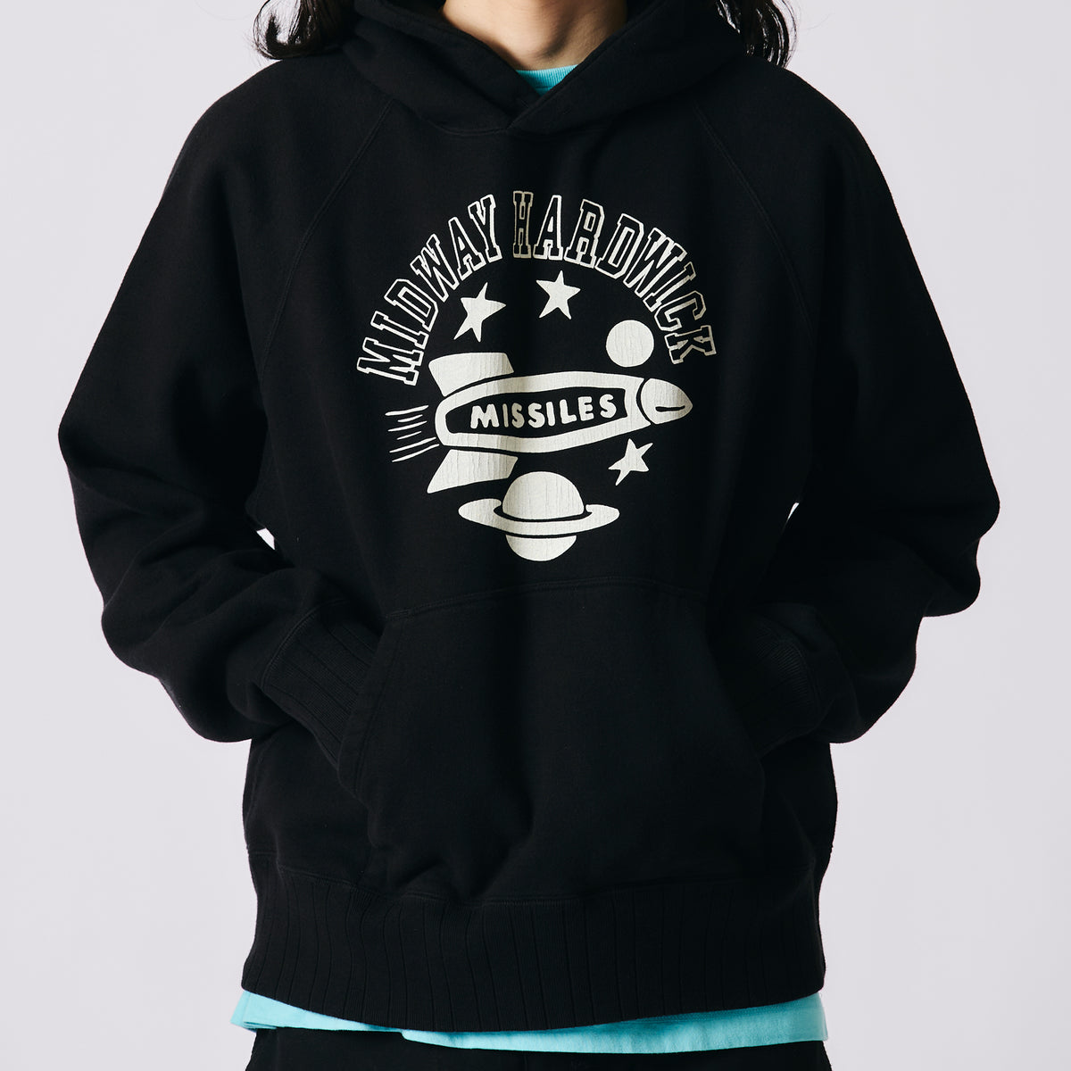 Azuma Drop Needle Ribbed Print Hoodie【MIDWAY HARDWICK】BR-25439