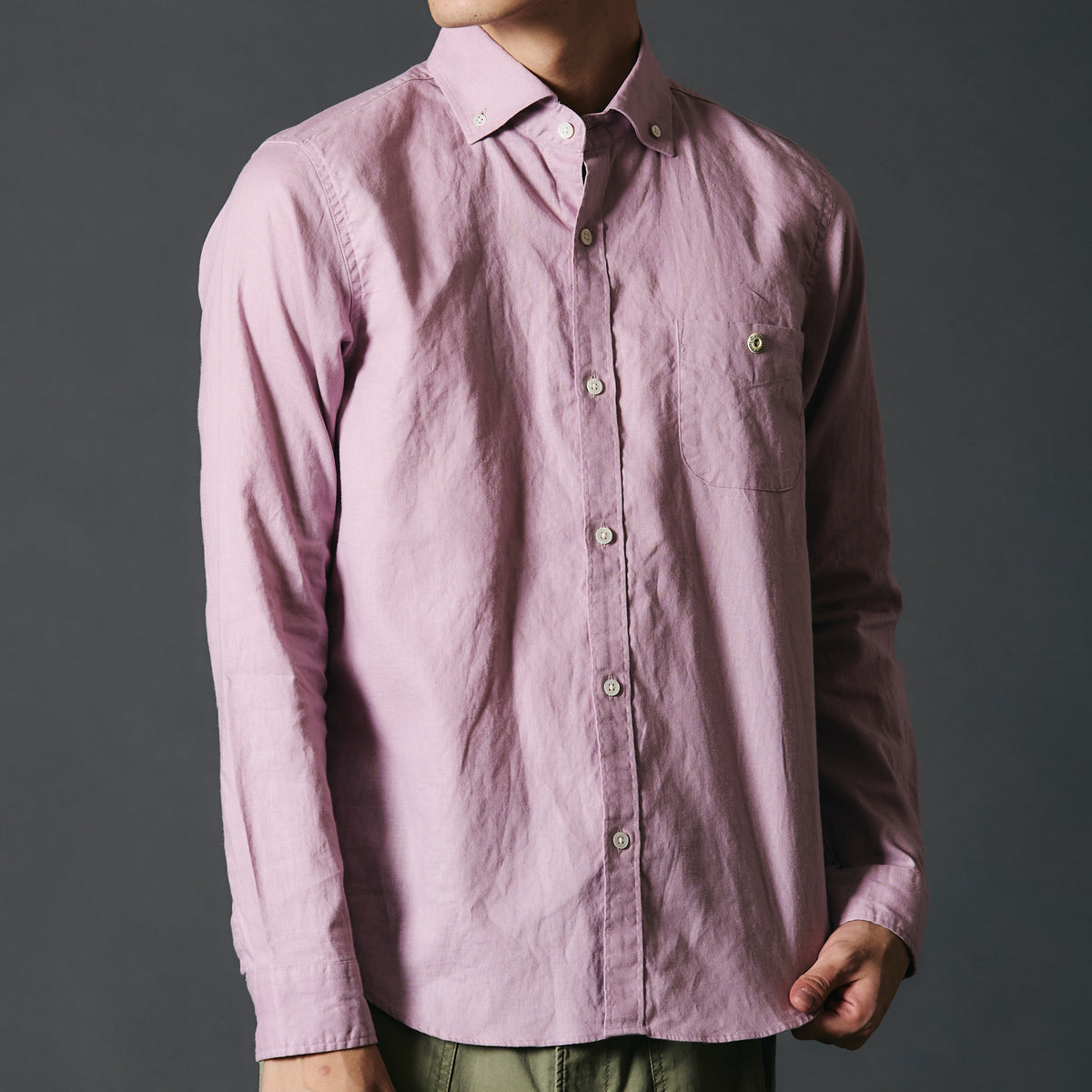 Wide Spread Collar Cotton Linen B.D Shirt BR-25171 – BARNS