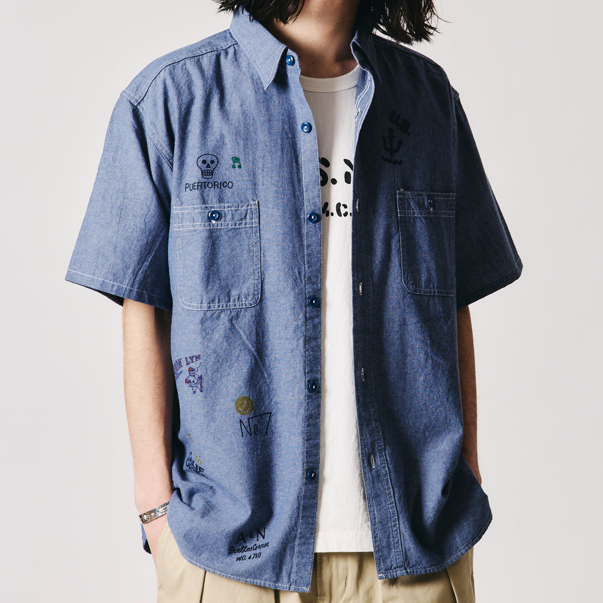 PHENOMENON フェノメノン 薔薇と兵士ミリタリーシャツ 希少サイズXL 