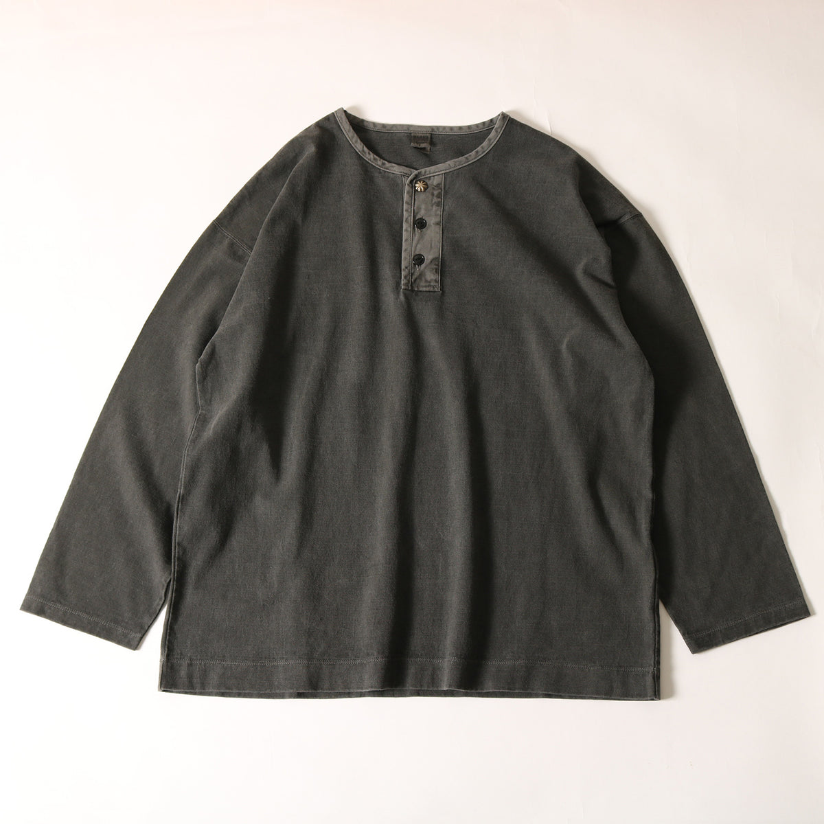 2023 Pigment Dyed “BIGCOZUN” 9/10 sleeves WIDE HENRY Tee – BARNS