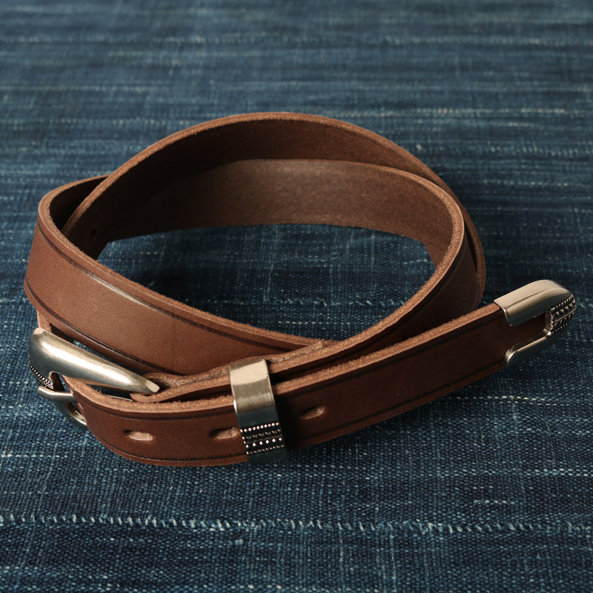 姫路レザー】25mm Leather Western Buckle Belt LE-4349 – BARNS