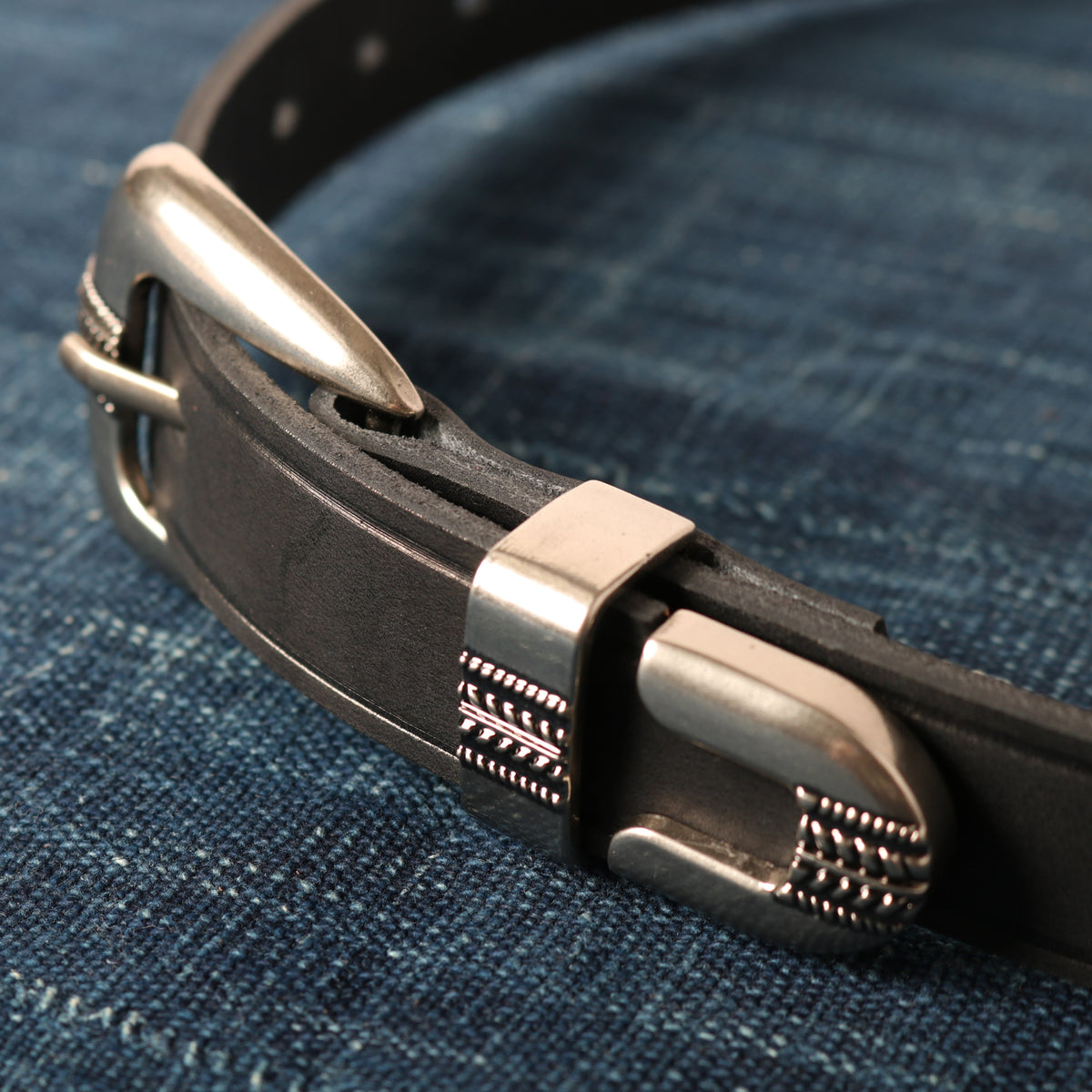 姫路レザー】25mm Leather Western Buckle Belt LE-4349 – BARNS
