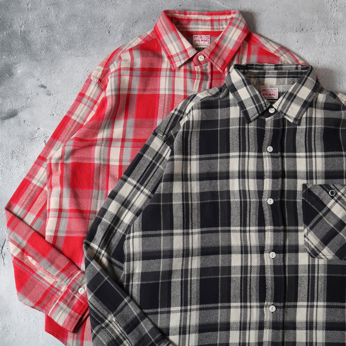 BARNS OUTFITTERS × BIGMAC Flannel L/S Shirt【Collaboration】BR