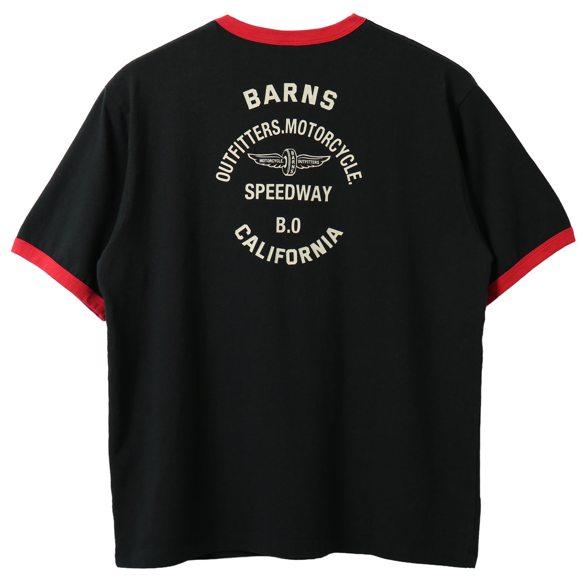 Slub Cotton Ringer S/S Print T-shirt【Flying Wheel】BR-26217