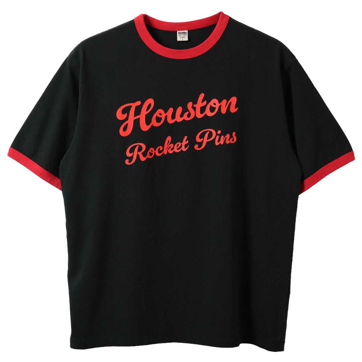 Slub Cotton Ringer S/S Print T-shirt【HOUSTON Rocket Pins】BR
