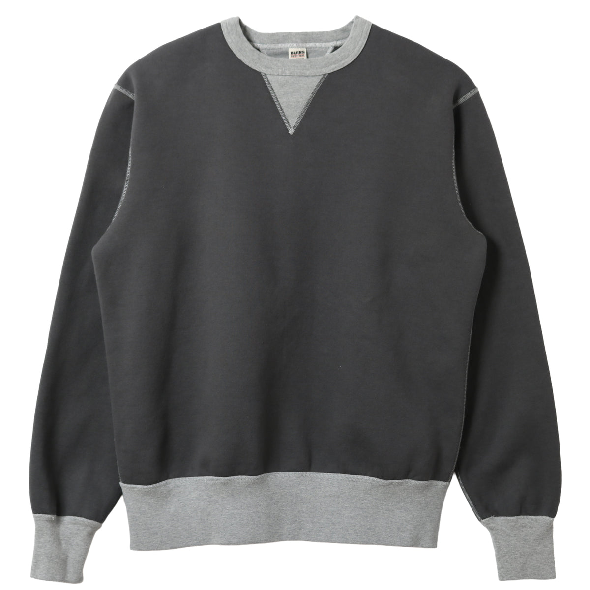 BARNS　 バーンズ　クルーネックスウェット　トレーナー　BR3301 M 30/7 COZUN Switching Rib & Stitch Crewneck Sweatshirt BR-3301