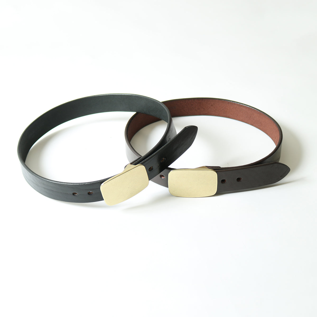 BARNS SQUARE BUCKLE BELT 【栃木レザー】 – BARNS