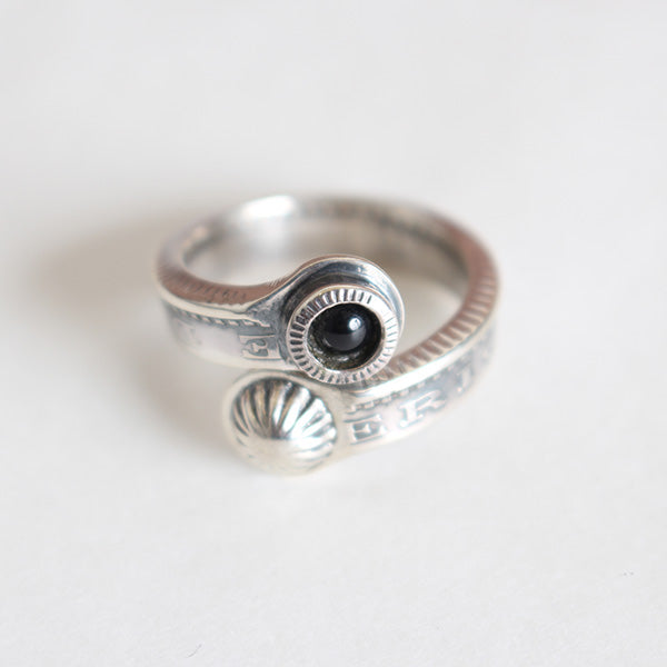 【NORTH WORKS】 Morgan Coin Twisted Onyx Ring BR-8351