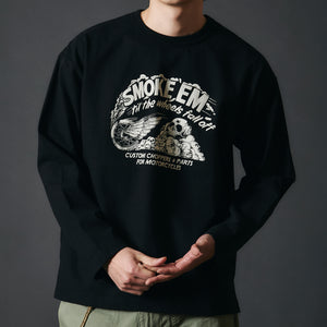 
                  
                    画像をギャラリービューアにロードします10/- 90&amp;#39;s Heavy Weight L/S Print T-shirt【SMOKE &amp;#39;EM】BR-25331
                  
                