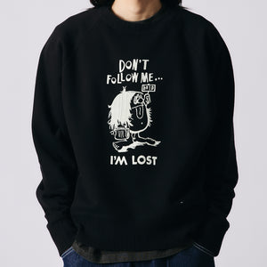 
                  
                    画像をギャラリービューアにロードしますAzuma Drop Needle Ribbed Crewneck Print Sweatshirt【I&amp;#39;M LOST】BR-25437
                  
                