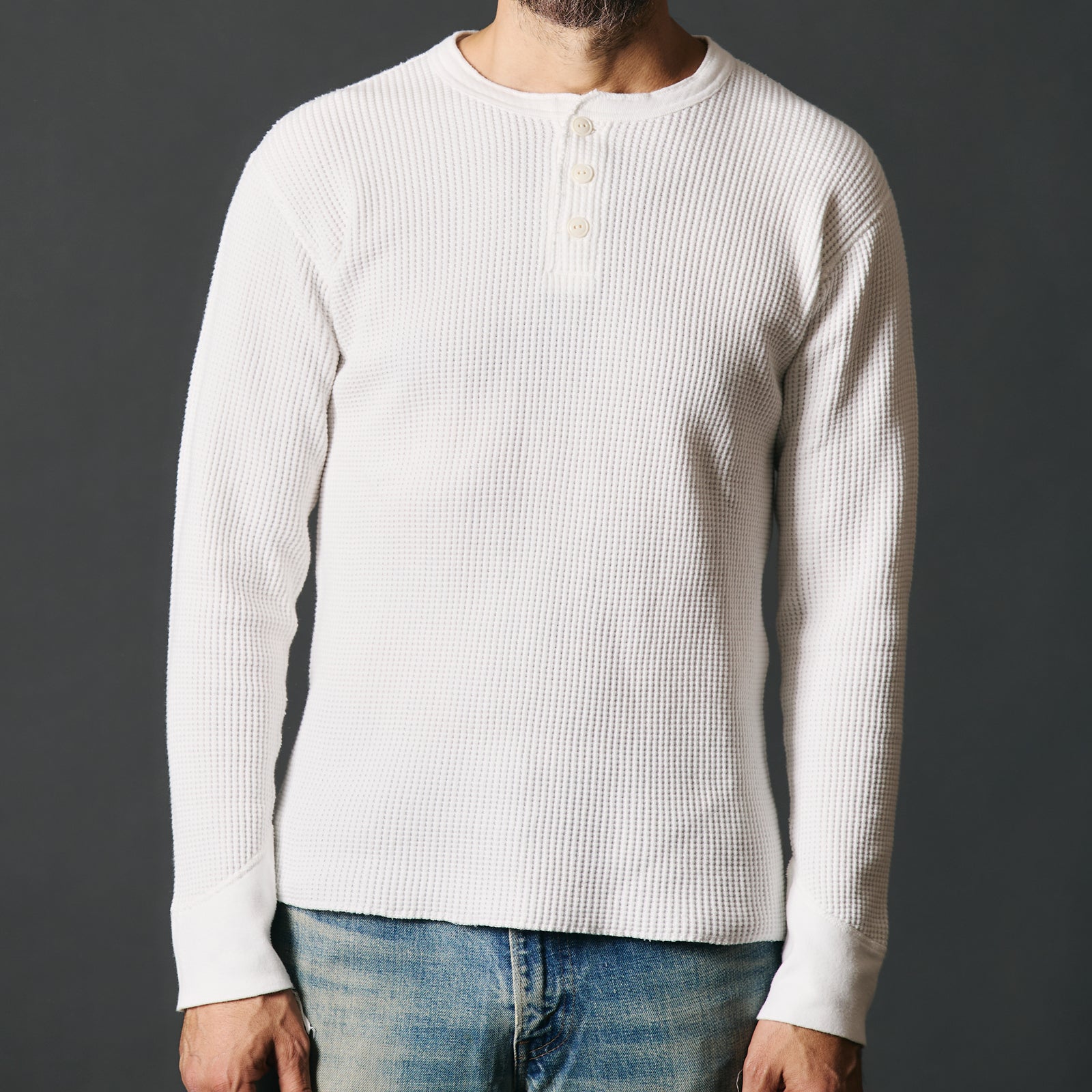 20/2 Heavy Thermal Henley Neck Long Sleeve T-shirt BR-3081 – BARNS