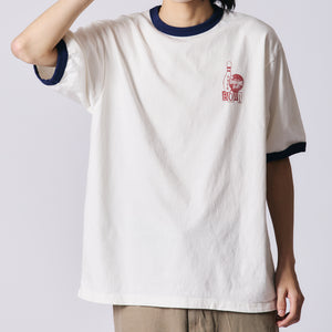 
                  
                    画像をギャラリービューアにロードします14/- Slub Cotton Ringer S/S Print T-shirt【BOWL】BR-25234
                  
                