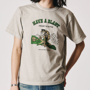 Pigment Dye】20/- JPN Standard S/S Print T-shirt【HAVE A BLAST】BR