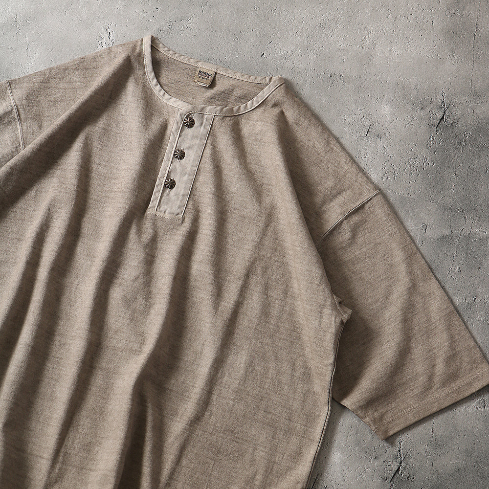 【Pigment Dyed】  “BIG COZUN” WIDE HENRY  Tee 【BUTTON WORKS】