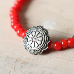 Button Works】White Hearts Bracelet【Red Beads】 BW-0191 – BARNS