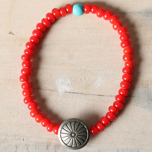 Button Works】White Hearts Bracelet【Red Beads】 BW-0191 – BARNS