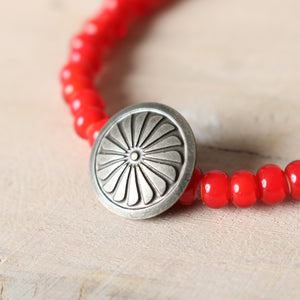 Button Works】White Hearts Bracelet【Red Beads】 BW-0191 – BARNS