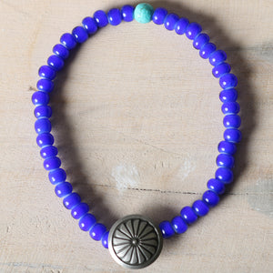 Button Works】White Hearts Bracelet【Blue Beads】BW-0192 – BARNS