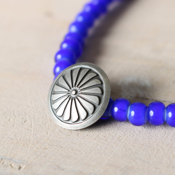 Button Works】White Hearts Bracelet【Blue Beads】BW-0192 – BARNS