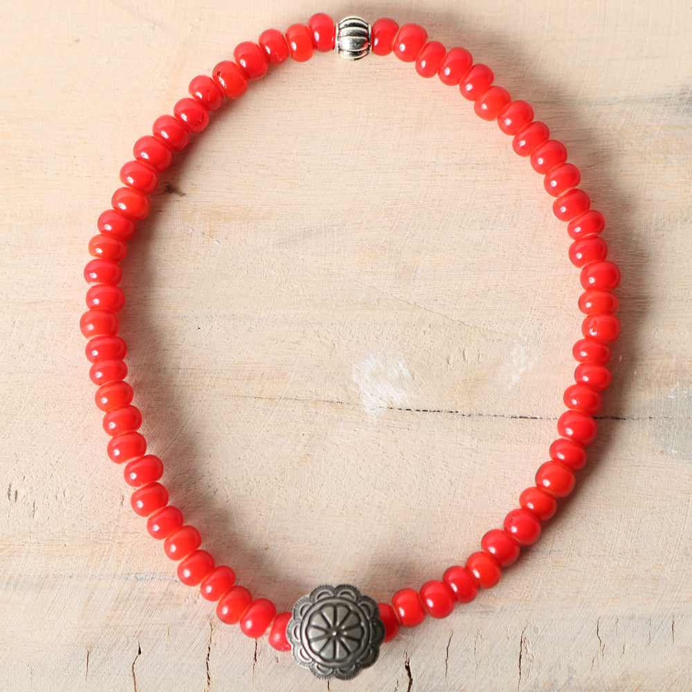 Button Works】White Hearts Anklet【Red Beads】 BW-0193 – BARNS