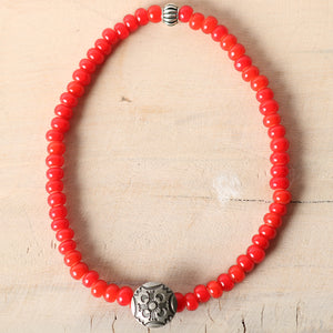 Button Works】White Hearts Anklet【Red Beads】 BW-0193 – BARNS