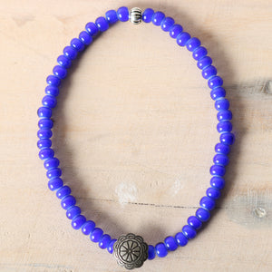 Button Works】White Hearts Anklet【Blue Beads】BW-0194 – BARNS