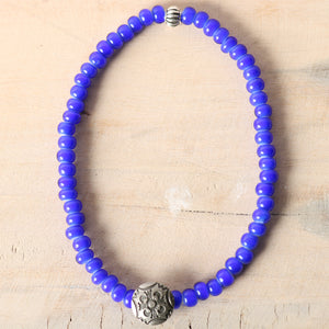 Button Works】White Hearts Anklet【Blue Beads】BW-0194 – BARNS 