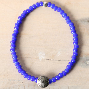 Button Works】White Hearts Anklet【Blue Beads】BW-0194 – BARNS