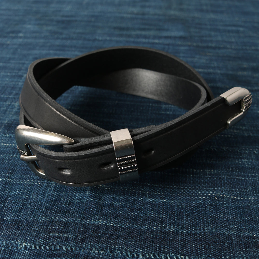 姫路レザー】25mm Leather Western Buckle Belt LE-4349 – BARNS