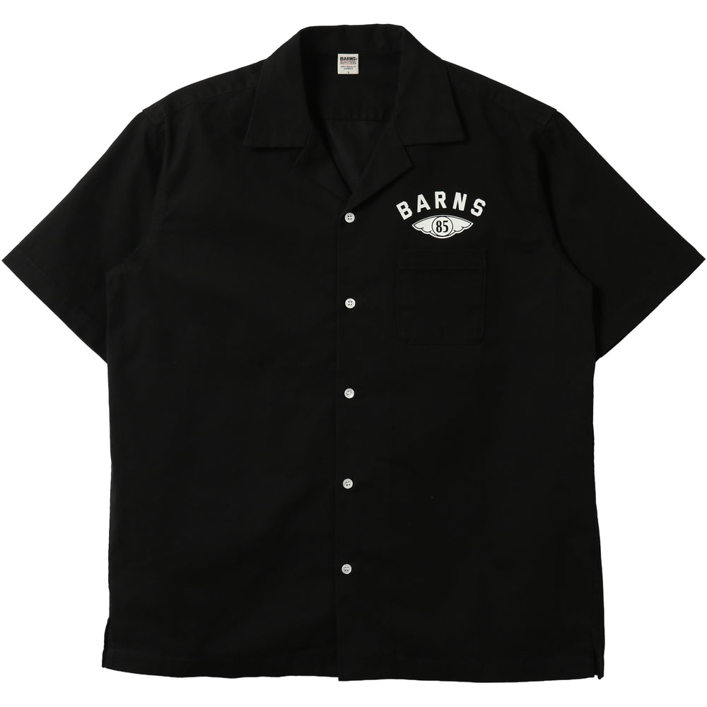 Heavy 黒 ボウリングシャツ OUTFITTERS BARNS Twill BARNS – Wheel】BR-26202 Shirt【Flying Bowling Cotton ウェア・シャツ