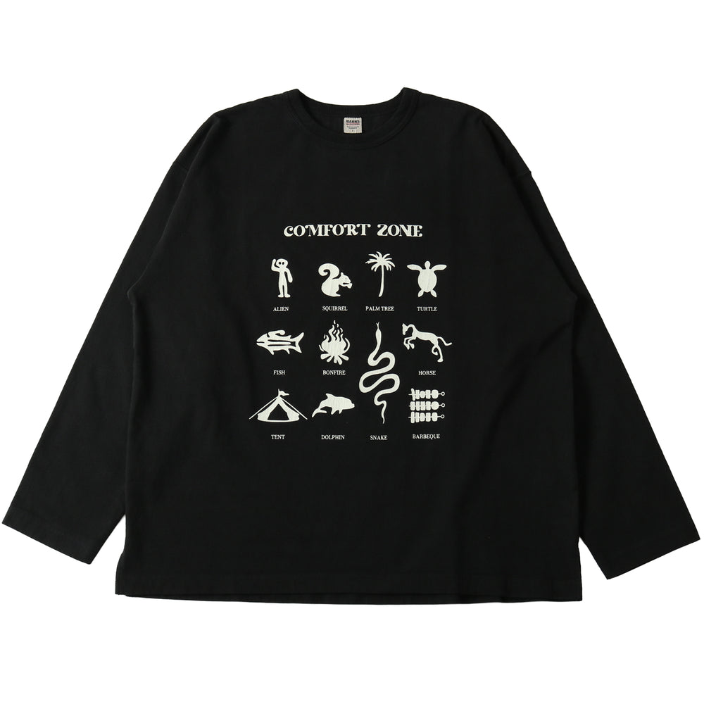 
                  
                    画像をギャラリービューアにロードします10/- 90&amp;#39;s Heavy Weight L/S Print T-shirt【COMFORT ZONE】BR-25406
                  
                