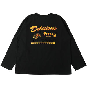 
                  
                    画像をギャラリービューアにロードします10/- 90&amp;#39;s Heavy Weight L/S Print T-shirt【Delicious PIZZA】BR-25407
                  
                