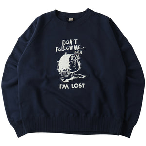 
                  
                    画像をギャラリービューアにロードしますAzuma Drop Needle Ribbed Crewneck Print Sweatshirt【I&amp;#39;M LOST】BR-25437
                  
                