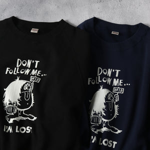 
                  
                    画像をギャラリービューアにロードしますAzuma Drop Needle Ribbed Crewneck Print Sweatshirt【I&amp;#39;M LOST】BR-25437
                  
                