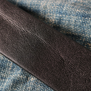 栃木レザー】“STANDARD” Big Buckle 40mm Leather Belt 【Black Color