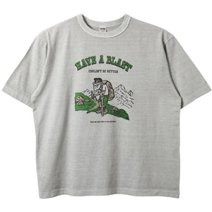 Pigment Dye】20/- JPN Standard S/S Print T-shirt【HAVE A BLAST】BR