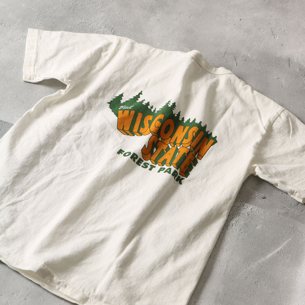 【TUBE TEES】ピグメント 丸胴 プリント Tシャツ 〈WISCONSIN STATE〉