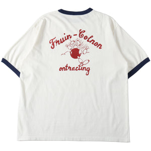 
                  
                    画像をギャラリービューアにロードします14/- Slub Cotton Ringer S/S Print T-shirt【BOWL】BR-25234
                  
                