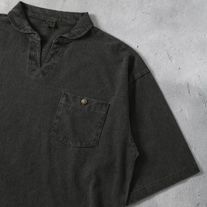
                  
                    画像をギャラリービューアにロードします【BIG COZUN】14/- COZUN Skipper Neck Half Sleeves Polo T-Shirt【Button Works】BR-25209
                  
                